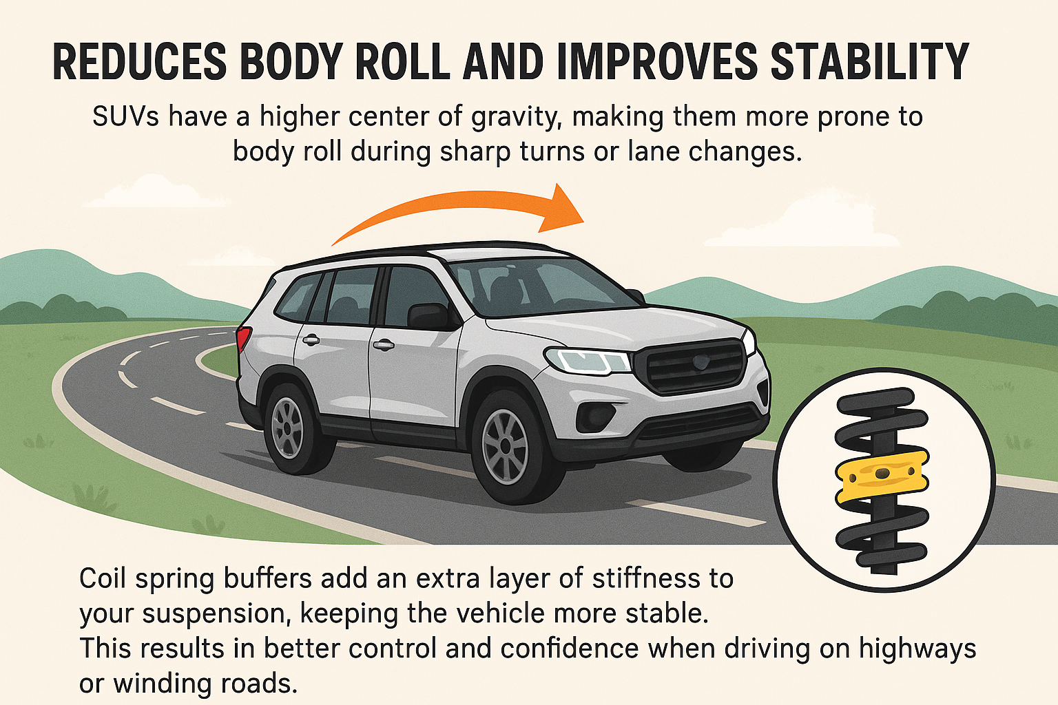 Reduces Body Roll and Improves Stability