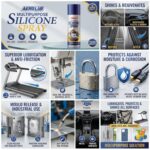 Premium silicone spray application on car dashboard